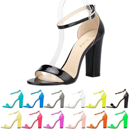 New 2026 Women Sandals 10cm Sexy High Heels Summer Fashion Trend Comfort Peep Toe Thick Heels Jazz Dance Female Shoes Plus Size