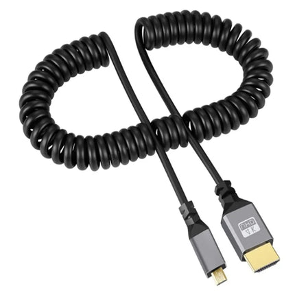0.5-2.4M 4K60HZ HDMI Flexible Spiral Cable Mini Micro HDMI-Compatible TO HDMI Minihdmi Microhdmi Coiled Extension Cable