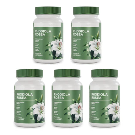 Rhodiola Rosea Capsules for Stress Support, Mental Clarity and Focus, Natural Energy Boost, Immune Function Support 60 Capsules