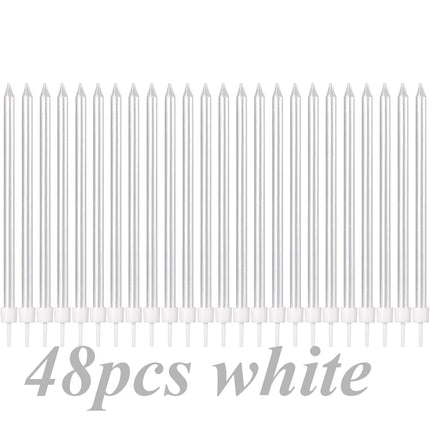24/48 Pieces Birthday Candles, Candy Color Birthday Party Photo Props, Rainbow Cake Decorations, Anniversary CakeCandles