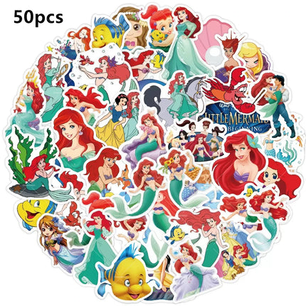 Mermaid Balloons The Little Princess Happy Birthday Banner Party Decoration Disposable Tableware Cake Topper Background Stickers