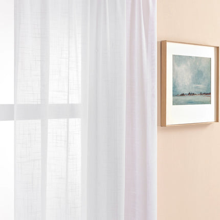 White Short Linen Sheer Curtains for Kitchen Tulle Living Room Bedroom Curtains for Window Treatments Cortina 1pc Modern Drapes