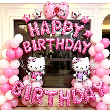 Cute Cartoon Hello kitty Balloon Set Birthday Decoration,Aluminum Foil Balloons for Party Backdrop, Room Decor,Birthday Party ,Wedding Decorations,Back to School Decoration,Baby Shower,Gender Revealing Decorations