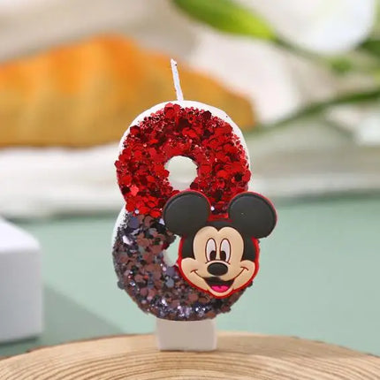 Hot Mickey Minnie Mouse  CandleHappy Birthday Number 0-9 Candles Cartoon Cake Cupcake Topper Party Decoration Supplies DIY Gifts