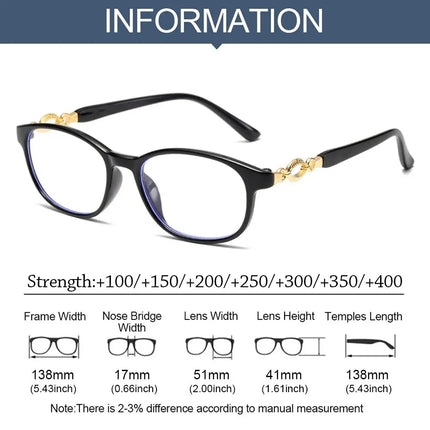 FG New 3 in 1 Progressive Multifocal Reading Glasses Women Anti-blue Eyeglasses Easy To Look Far and Near +1.0 To +4.0