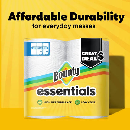 ICUTE-Bounty Essentials Paper Towels Select-A-Size 6 Double Rolls, White, 108 Sheets Per Roll