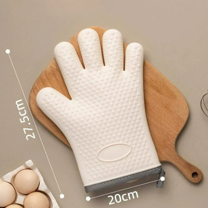 Anti-scald Silicone Oven Mitts for Kitchen Non-Slip Insulated Microwave Gloves for Baking BBQ Gloves Heat Insulation Mittens