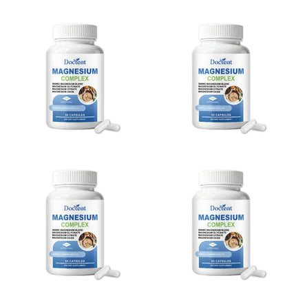 Triple Magnesium Complex Capsules with Glycinate Citrate and Oxide Daily Wellness and Mineral Nutrition Supplement 60 Count