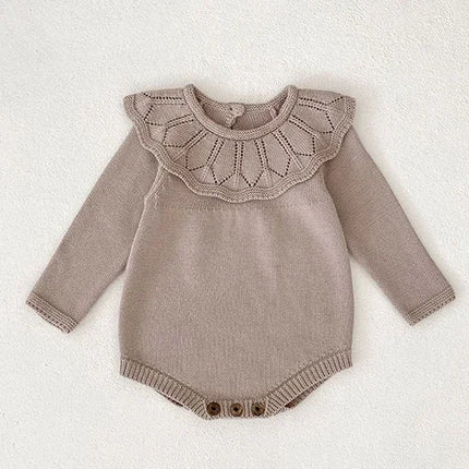 2025 New Autumn 0-24M Newborn Baby Boys Girls Knitted Jumpsuit Sleeveless Solid Color Overalls Toddler Baby Girl Knitted Romper