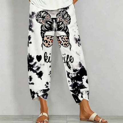Fashion Sweatpants Commute Printed Pants Autumn Daily Long Pants Winter Casual Trousers Women's Elegance Jogging Pants