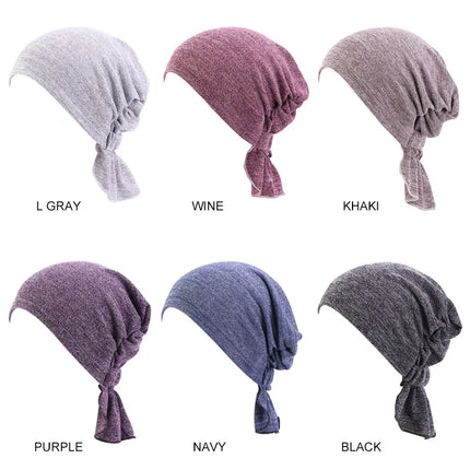 New Women  Muslim turban Breathable Bandana Headscarf Pre Tied Turban Hats Headwear Headwrap Cap Chemo Beanies Bonnet Caps