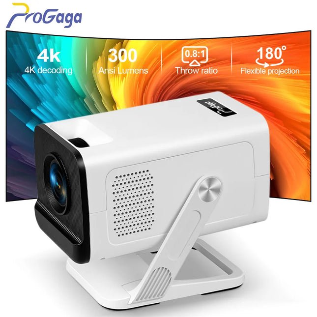 PROGAGA PG310 Android Projector 4k 720P 300Ansi Allwinner H713 Smart Projetor PG310 Home Theater Video Mini Portable Projector