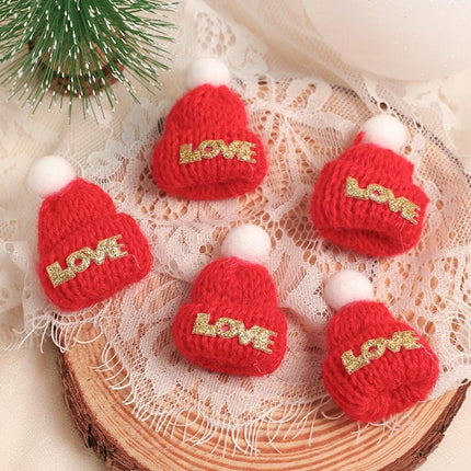 10/20Pcs Merry Christmas Decoration Santa Hat Xmas Tree Pendant Ornament for Home Decor New Year 2026 Navidad Gift Accessories