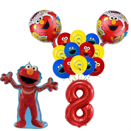 Cute Sesamess Happy Birthday Decor Elmo Balloons Cookie Monster Plate Cup Stickers Party Glasses Party Supplies Event Gifts