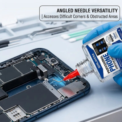 Phone Repair Glue and Adhesive Remover Kit with Precision Needle Tips and Cleaning Swabs for Screen Back Cover Frame Assembly