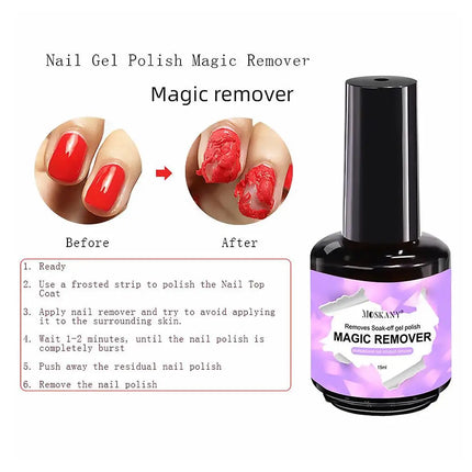 15ml Magic Remover Nail Gel Polish for Soak Off UV Gel Polish Fast Removal Semi Permanent Varnish Polish Cancel Glue