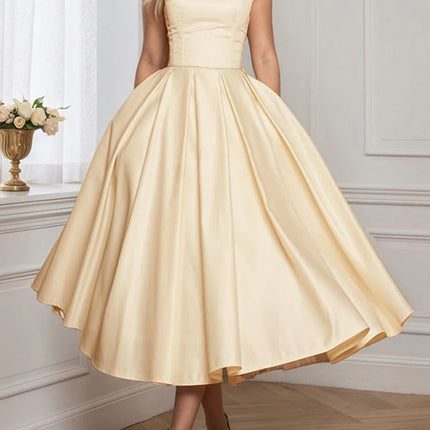 ZANZEA Summer Dress Fashion Elegant Party Dresses Women Sleeveless Pleated Midi Sundress Stylish Solid Waisted Umbrella Vestidos