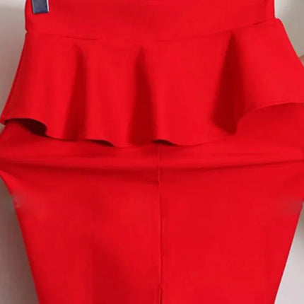 Women Ruffles Slim Stretch High Waist pencil Skirt Plus Size Clothes skirts