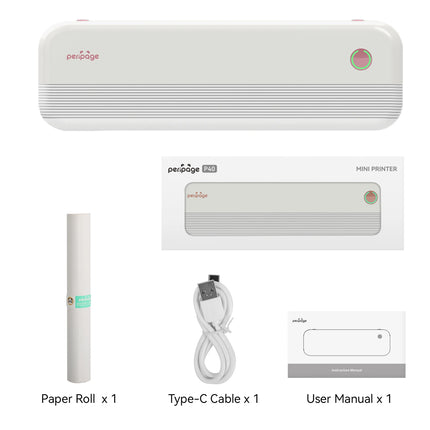 Peripage P40 A4 Portable Thermal Printer Wireless Mobile Photo Printer Support 2''/3''/4''/216mm/210mm & Paper Width Inkless