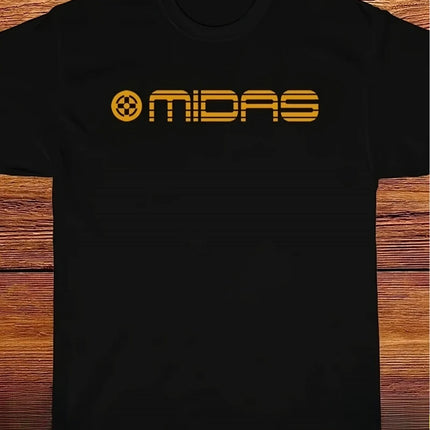 Men's Midas Pro Audio Graphic T-Shirt – Black with Bright Yellow Print; Ideal for Music Lovers, DJs, and Producers Unisex