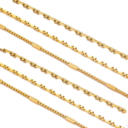 New 1 piece Stainless Steel Square Pearl Chain Necklace 3:1 Handmade Box Chain DIY Jewelry Making Bracelet Anklet Necklace