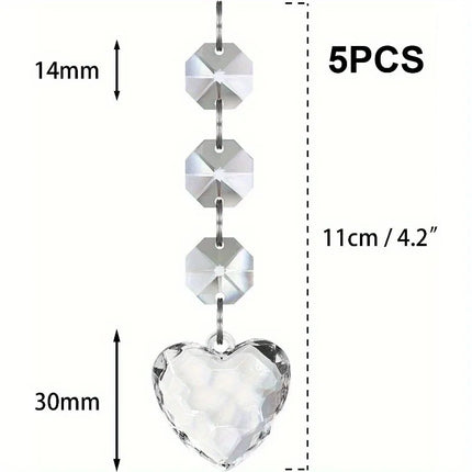 5PCS Snowflake Crystal Christmas Ornaments for Tree Decorations, Hanging Crystals for Centerpieces Acrylic Chandelier Garland Beads Strands Prism Decorations Clear Teardrop Chandelier Crystals Pendant Wedding Home Garden Outd