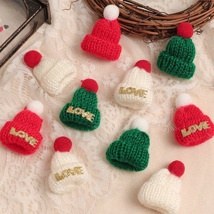 10/20Pcs Merry Christmas Decoration Santa Hat Xmas Tree Pendant Ornament for Home Decor New Year 2026 Navidad Gift Accessories