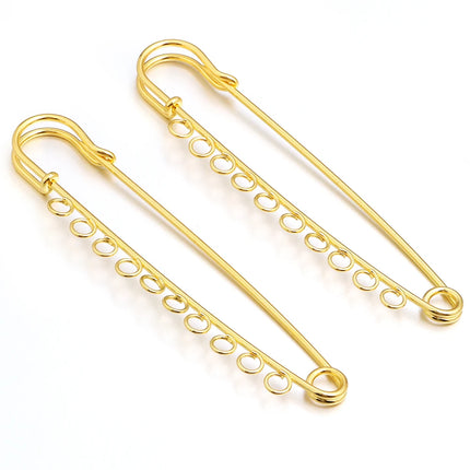 5-10pcs/lot Safety Pins Brooches Blank Base Brooch Pin With Loops Fasteners Pin For DIY Jewelry Making Brooch Charm Accessories