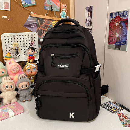 Simple and Stylish College Student Backpack Nylon Lightweight Large Capacity Computer Backpack School Commuting Travel Bag