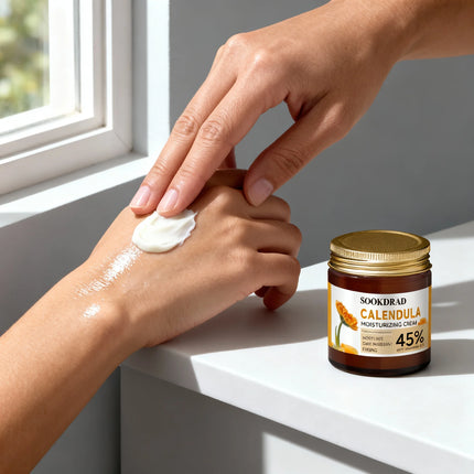 Calendula Moisturizing Cream,45% Extract+Hyaluronic Acid,moisturize firm,face neck body,unisex,80g,all skin,daily fresh care