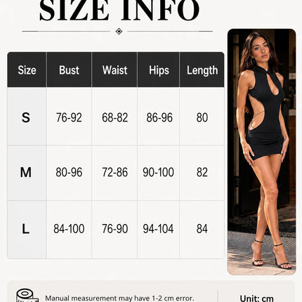 Women Bodycon Mini Dress High Neck Keyhole Cutout Sides Lace‑Up Back with Butterfly Charm Ruched Sleeveless Party Clubwear Nightout Dresses