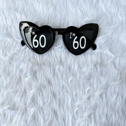 I'm 30th 40th 50th 60th Birthday Party Glasses Personalised Heart Shaped Sunglasses for Women Men Birthday Gift Party Supplies