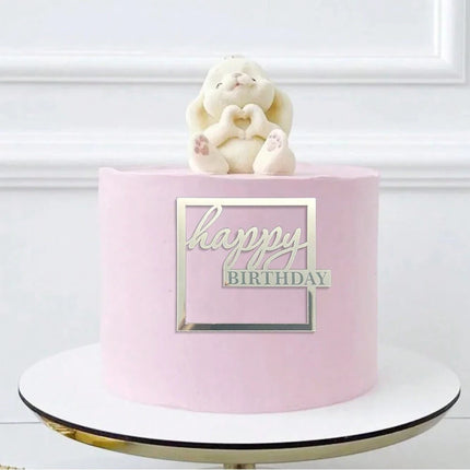 3pcs Happy Birthday Square Acrylic Cake Topper Gold Silver Rose Gold Birthday Party Baby Shower Cake Decoration Accessories