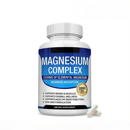 Full Spectrum Magnesium Blend 1000mg Featuring 8 Essential Types for Body Function Balance, Active Lifestyle Support 90 Capsules