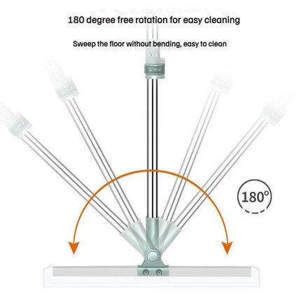 New 180˚ Rotating Silicone Mop Broom Sweeping Brush Glass Scraper Mirror Cleaning Washing Wiper Floor Cleaning Broom Wiping