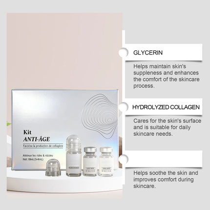Collagen Boost Anti-Aging Essence Anti-Wrinkle Lifting Hydrating Pore Shrinking Skin Care KitF6T