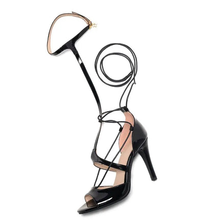 ORCHALISA 2025 Summer Sandals Women Sexy Stiletto Shoes Buckle Strap Knee High Fashion Party Shoes Big Size 40 41 42 43 44 45