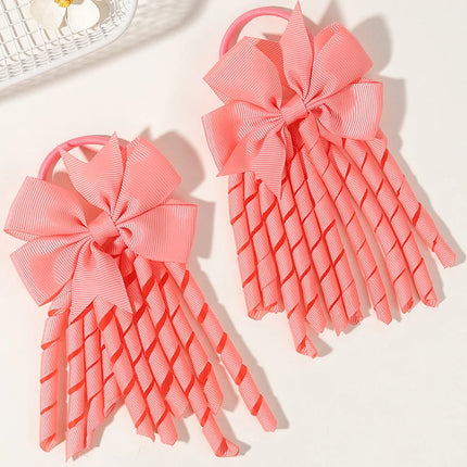 2pcs Girls' Bow Tassel Headband  for Children Babies Girls Parties Dances Ponytails Fixed Hair Accessories Baby Hair Accessories