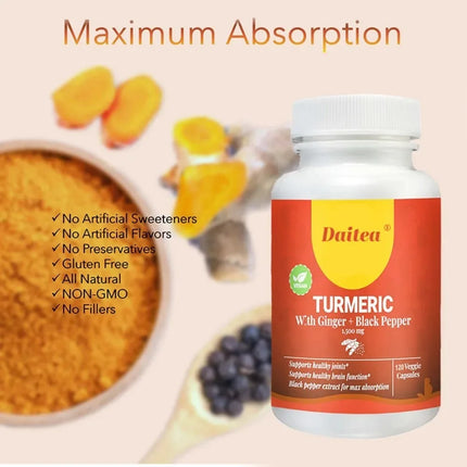 Turmeric Curcumin - with Black Pepper - Improves Absorption, Enhances Joint Function, AntioxidantCapsules