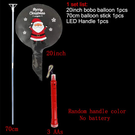 5-30pcs LED Bobo Balloons Santa Claus Transparent LED Light Up Balloons Glow Bubble Balloons New Year Christmas Party Decoration