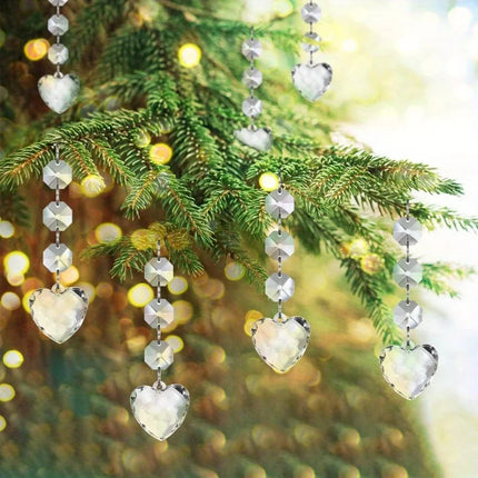 5PCS Snowflake Crystal Christmas Ornaments for Tree Decorations, Hanging Crystals for Centerpieces Acrylic Chandelier Garland Beads Strands Prism Decorations Clear Teardrop Chandelier Crystals Pendant Wedding Home Garden Outd