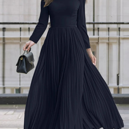 2025 Fashion Autumn Long Sleeve Party Work Dress ZANZEA Women Pleated Maxi Dresses Stylish Long Robe Casual Patchwork Sundress