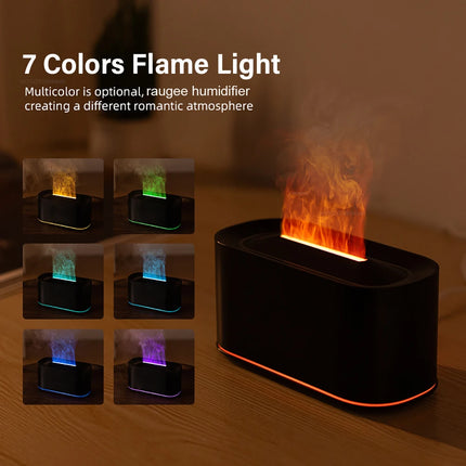 Flame Aroma Humidifier Essential Oils Diffuser Mini Air Humidifier For Home Automatic Fragrance Mist Maker With RGB Light
