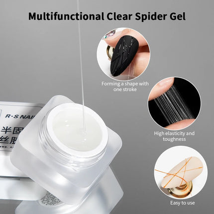 RS NAIL 5g Semi-solid Spider Wire Gel Nail Polish Transparent Wire Drawing Gel Painting Glue DIY Magic Mirror Powder UV Varnish