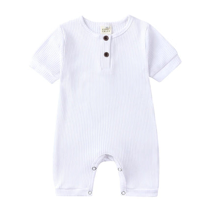 2026 Baby Boy Romper Girl Outfits Playsuit Summer Wear Cotton Infant Thin Jumpsuit Ribbed Clothes Knitted Stretch Toddler Onesie