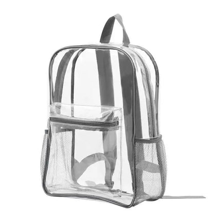 Clear Backpack Heavy Duty Transparent PVC Bookbag Stadium Approved Security Fast Checks For School College Work Music Festival