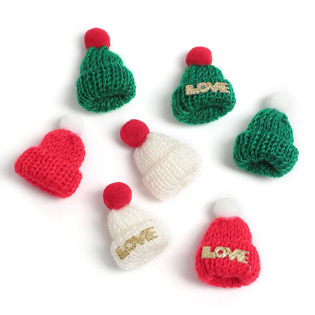 10/20Pcs Merry Christmas Decoration Santa Hat Xmas Tree Pendant Ornament for Home Decor New Year 2026 Navidad Gift Accessories