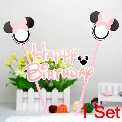 Number 0-9 Candles Cartoon Mickey Minnie Mouse Candle for Happy Birthday Cake Cupcake Topper Party Decoration Supplies DIY Gifts