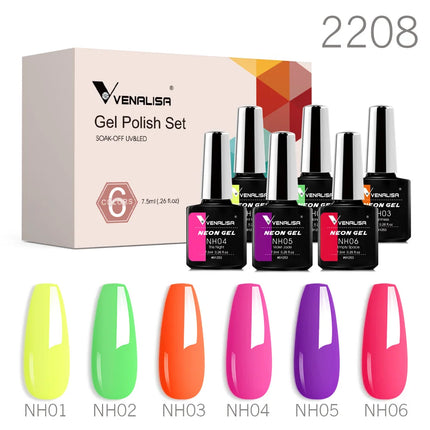 Venalisa Nail Gel Polish Kit HEMA TPO FREE Nude Pink Color Collection Self Leveling Full Coverage Nail Manicure Set 6Pcs Kit