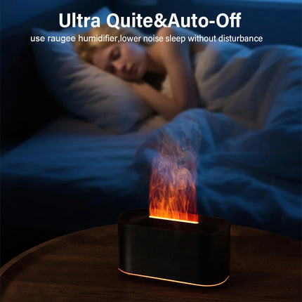 Flame Aroma Humidifier Essential Oils Diffuser Mini Air Humidifier For Home Automatic Fragrance Mist Maker With RGB Light